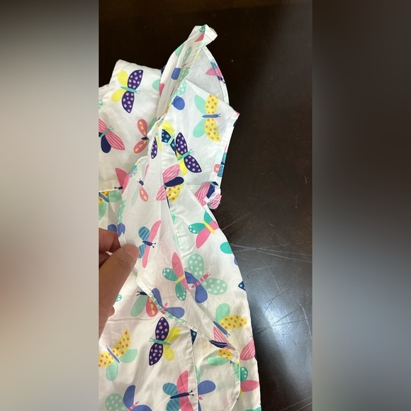 Carter's White Pink Blue Butterfly Shirt Blouse Size - Picture 4 of 8